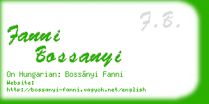 fanni bossanyi business card