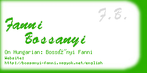 fanni bossanyi business card